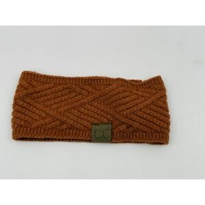 CC Headband Knit Ear Warmer Rust Brown Cable Knit Winter‎ Head Wrap Womens